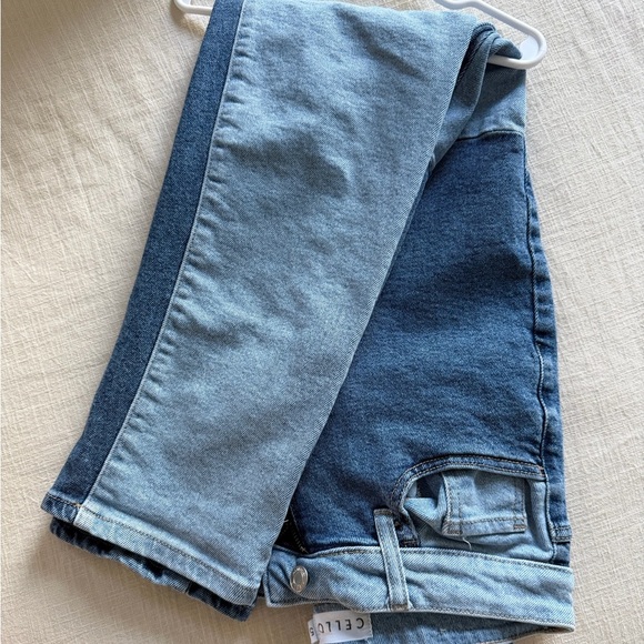 Cello Pants - High-Waisted Two-Toned Denim Jeans